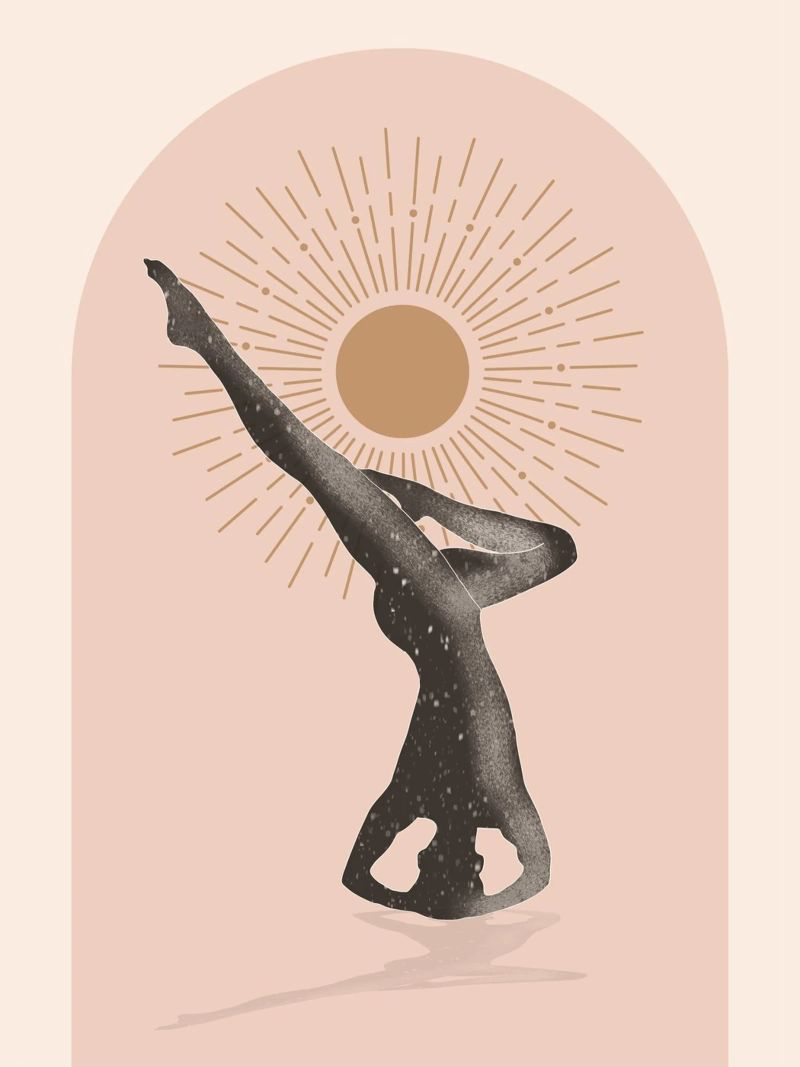 Minimalistische abstrakte Kunst-Yoga 14 Poster von ThingDesign
