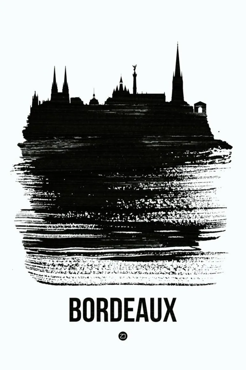 Bordeaux Skyline Brush Stroke pellicola backlit da Naxart