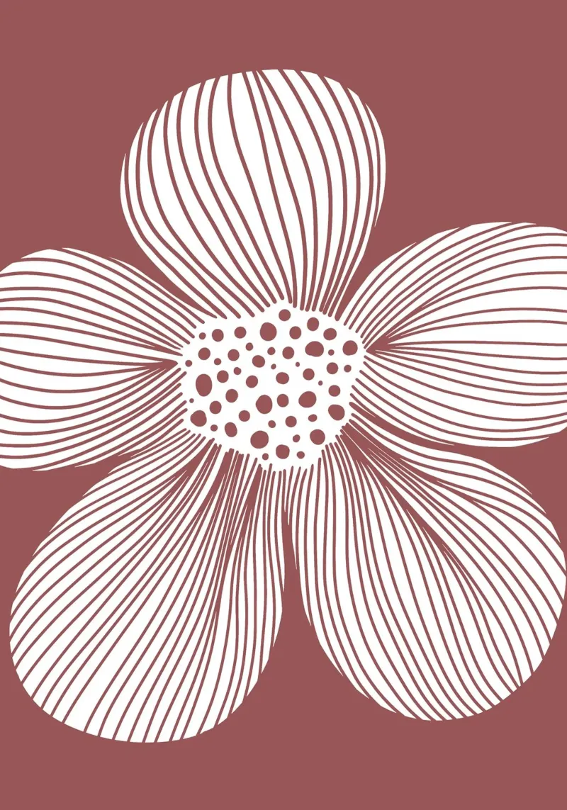 Red blossom canvas met Baklijst van BAINAI