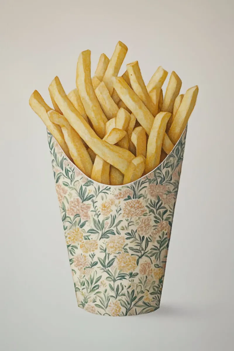 Patatine fritte con fascino floreale poster da Carinaprint