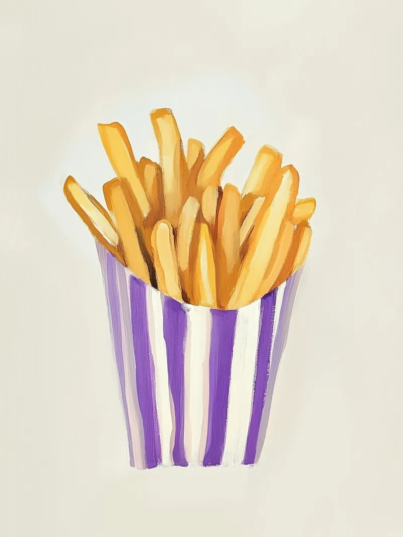 Patatine fritte con lila Charme poster da Carinaprint
