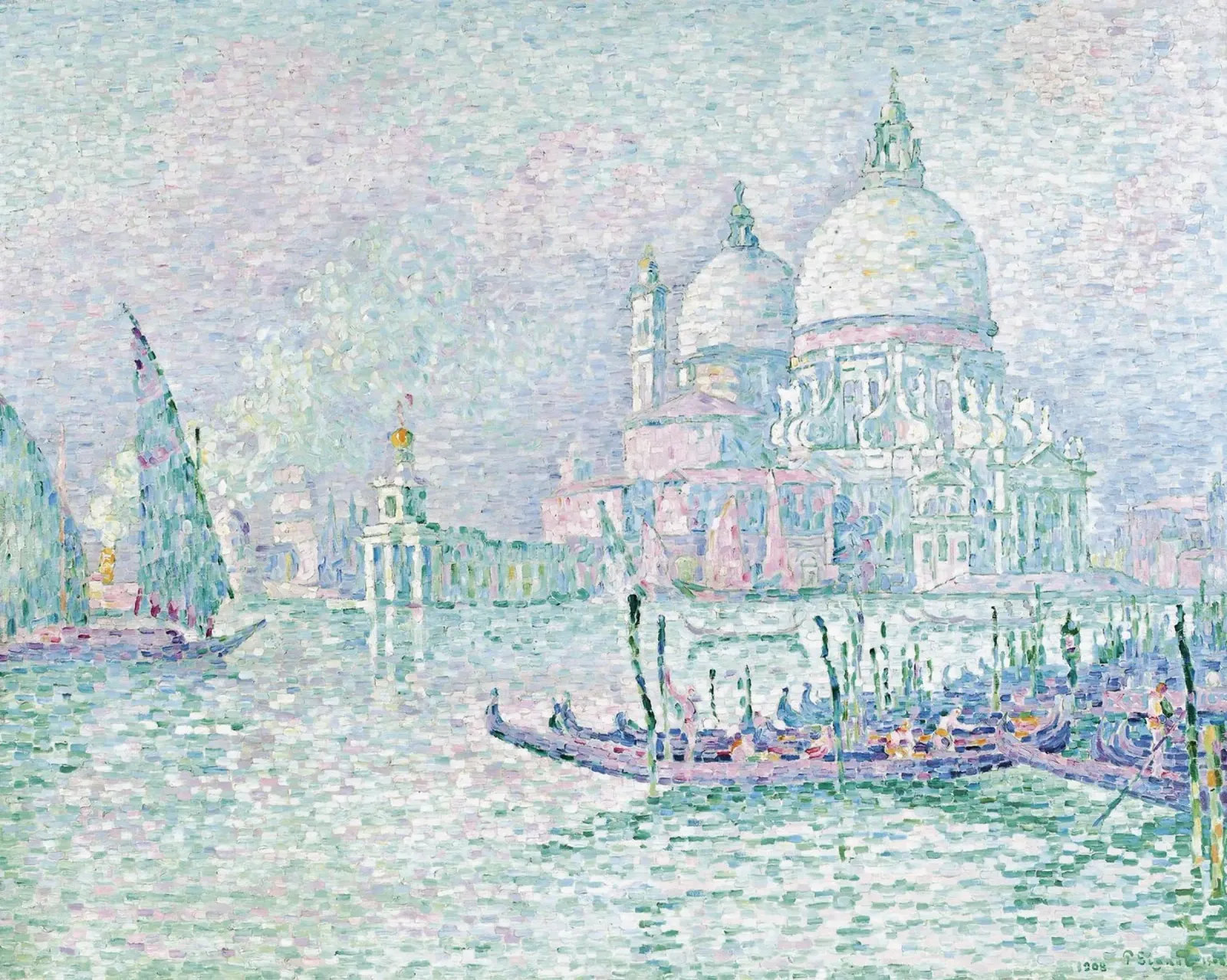 Paul Signac - Venise. La Salute Vert pellicola backlit da Timeless Artworks