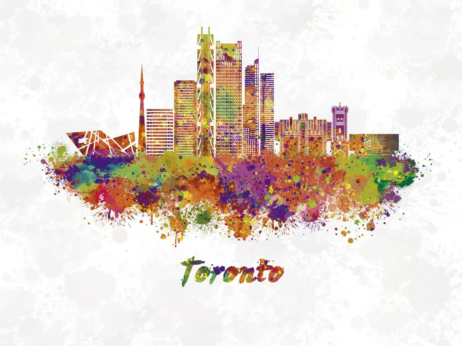 Lo skyline di Toronto in acquerello pellicola backlit da ARTVI-SHOP