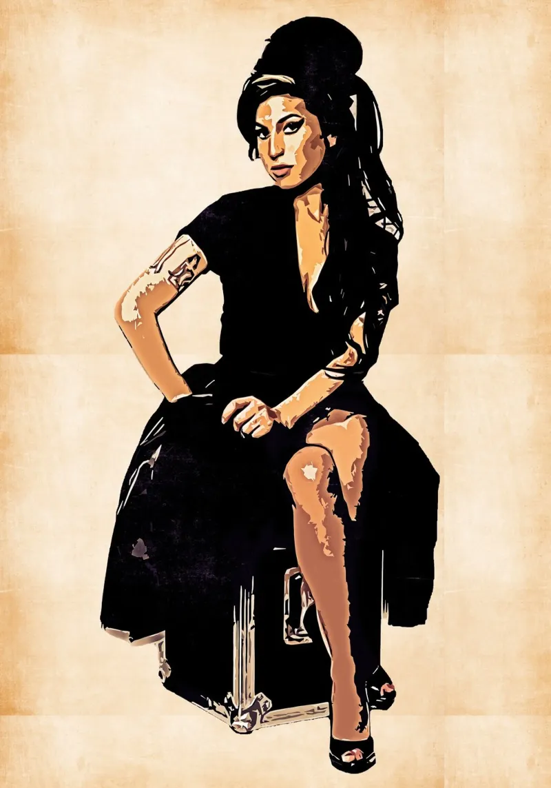 Retro di Amy Winehouse carta hahnemühle da neonartroom