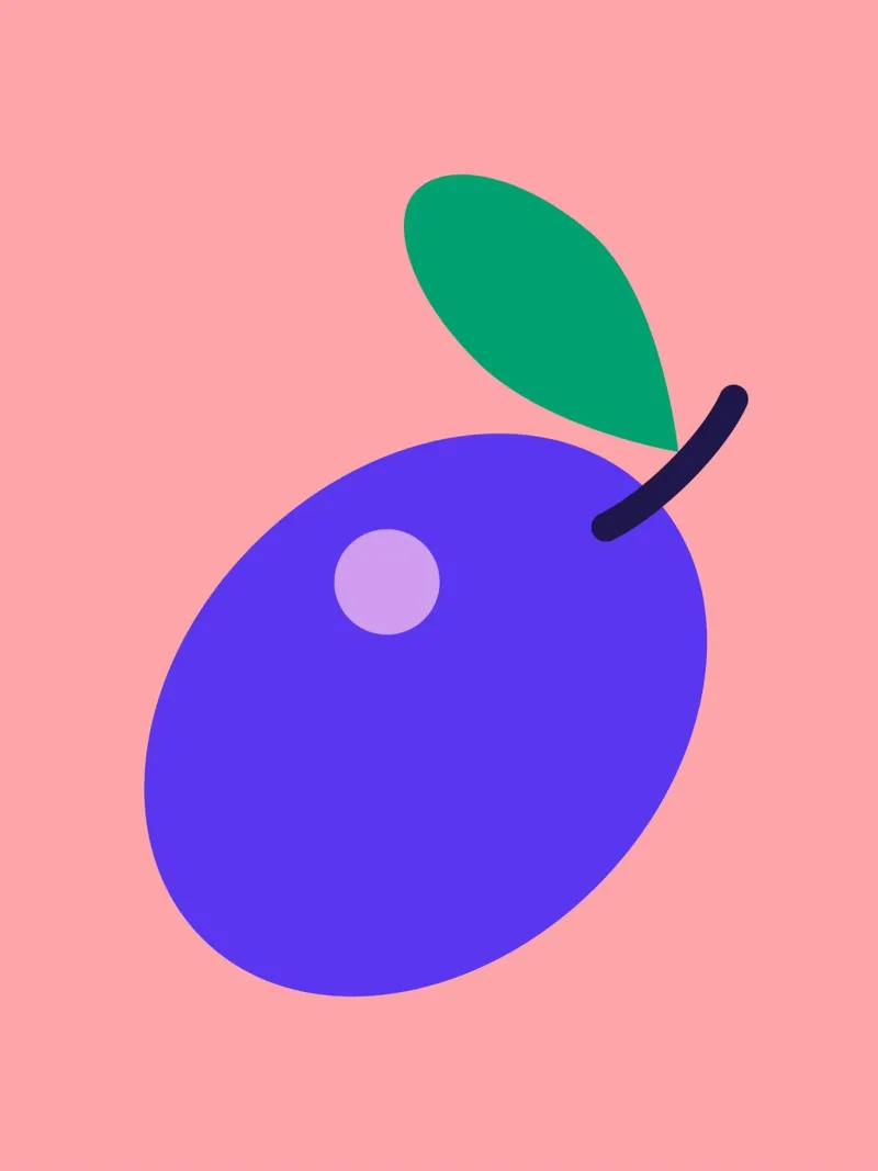 FUN Plum poster con telaio in alluminio da All Colours