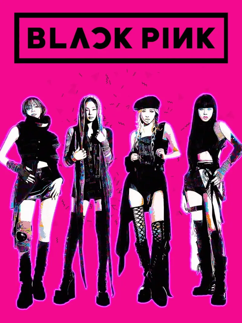 Arte di Blackpink tela con Cornice a cassetta da neonartroom