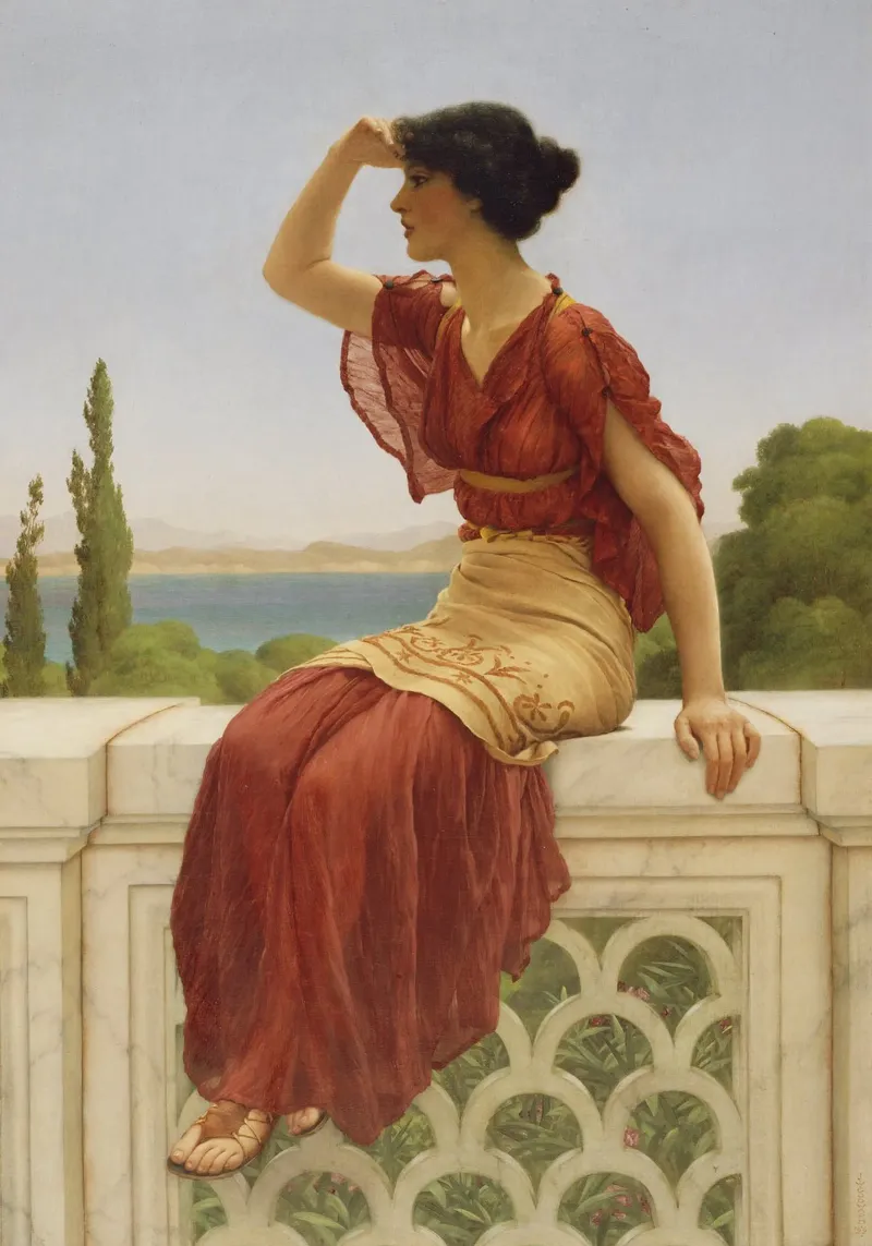 John William Godward - Das Signal Poster von Timeless Artworks