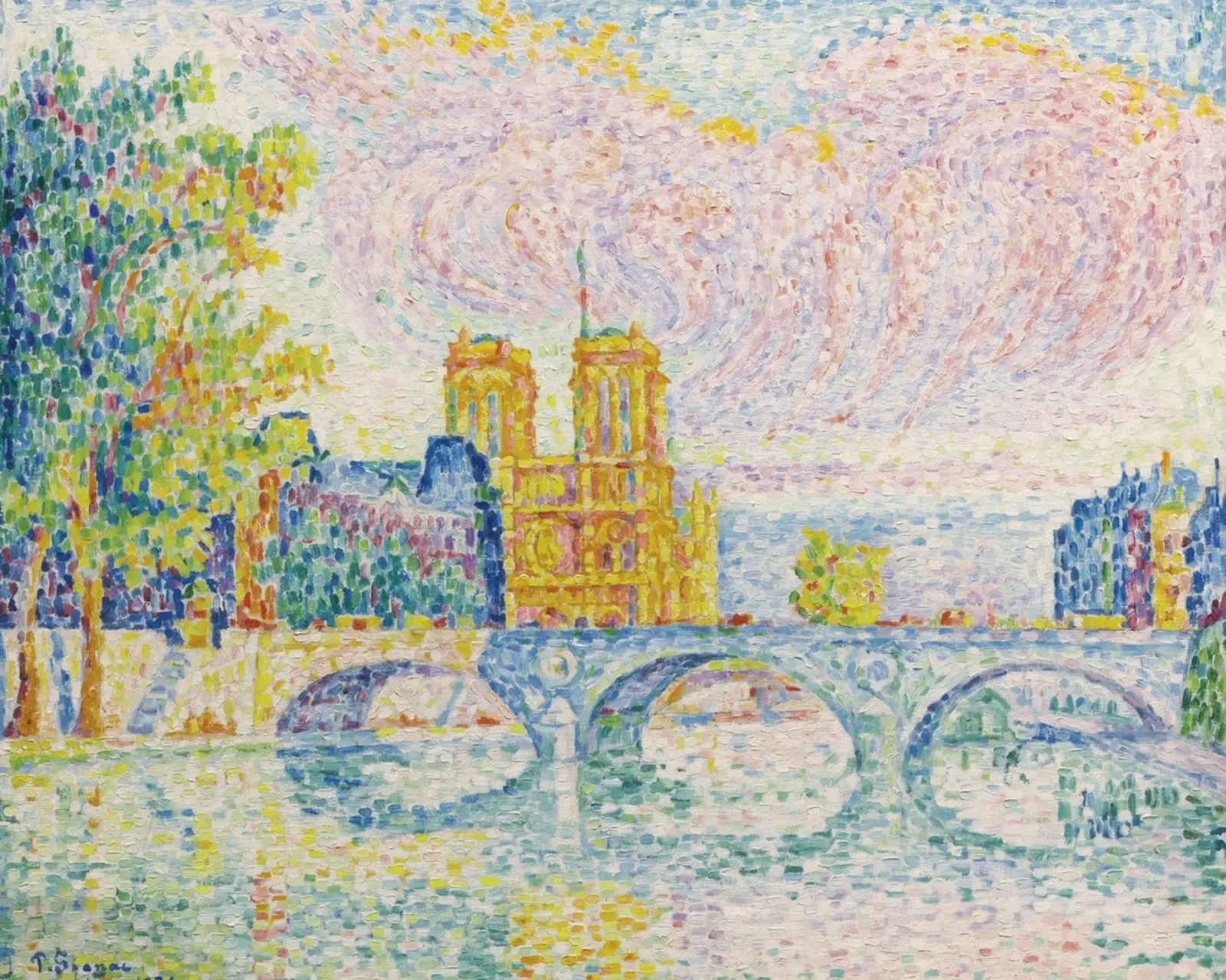 Paul Signac - La Cite, Parigi pellicola backlit da Timeless Artworks