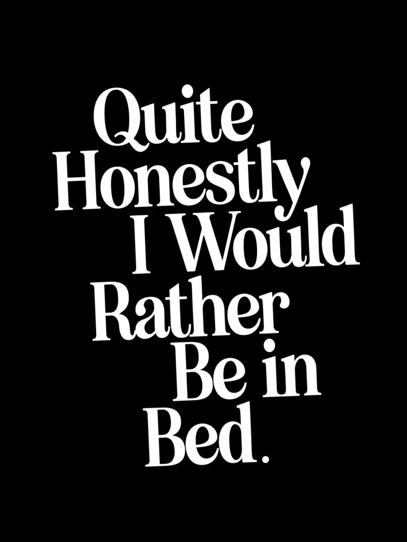 Quite Honestly I Would Rather Be in Bed Whimsical Typography canvas by THE MOTIVATED TYPE
