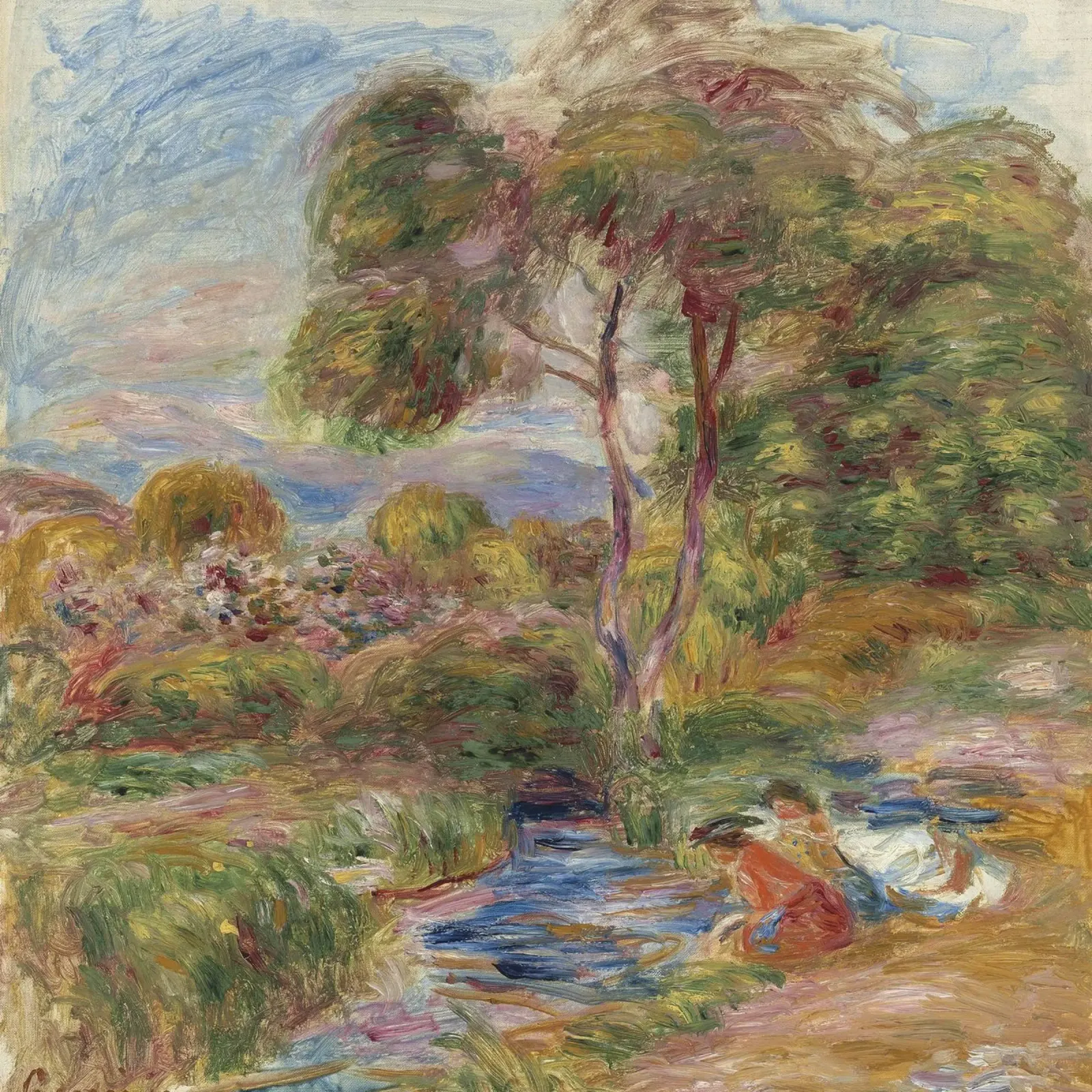 Pierre-Auguste Renoir - Landschap in Zuid-Frankrijk hahnemühle van Timeless Artworks