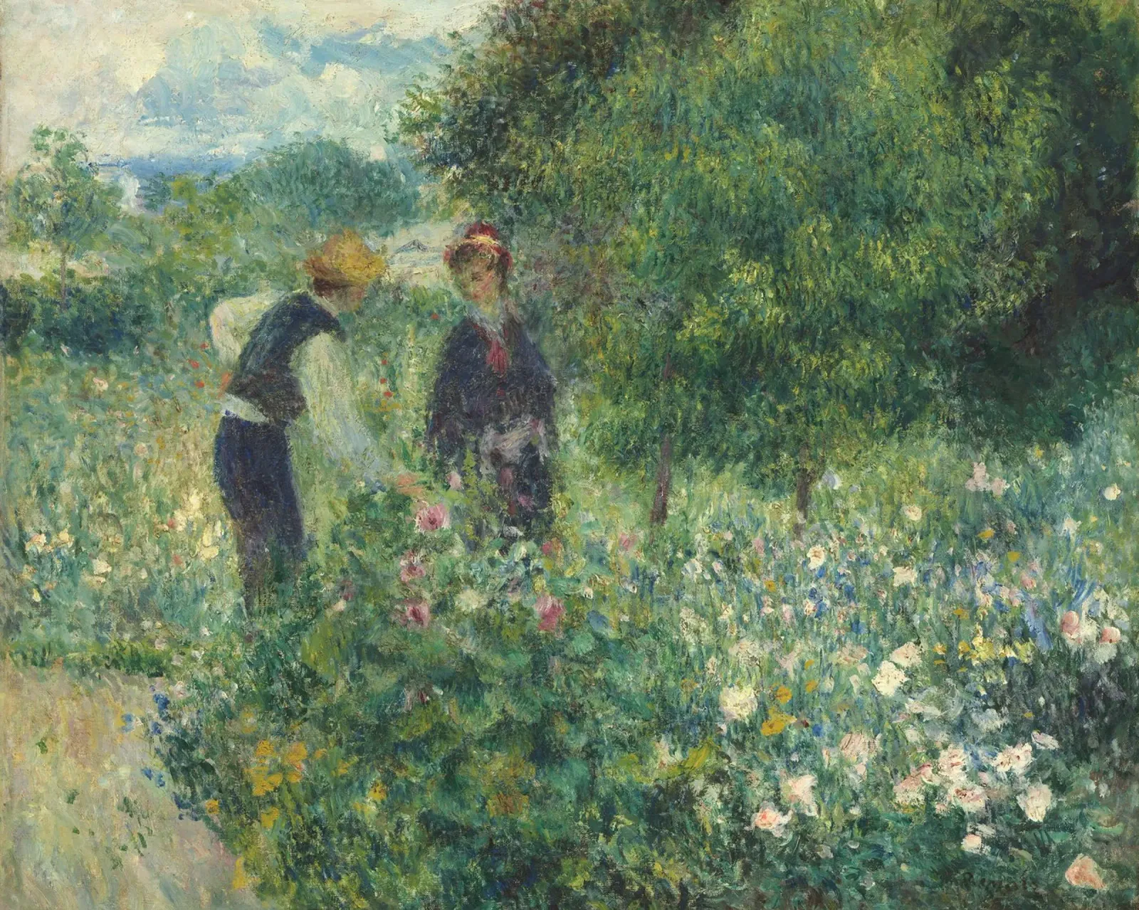 Pierre-Auguste Renoir - Raccolta di fiori pellicola backlit da Timeless Artworks