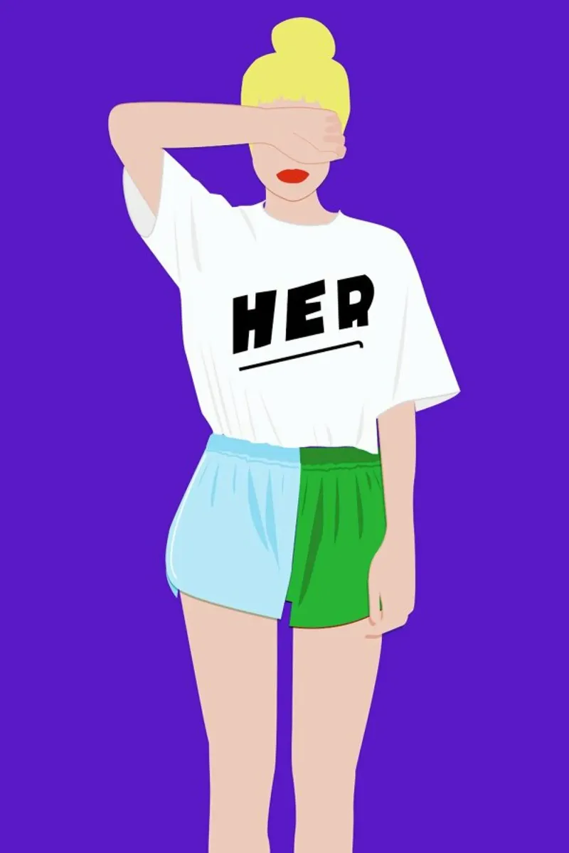 Her II poster with wooden frame by Céleste Wallaert