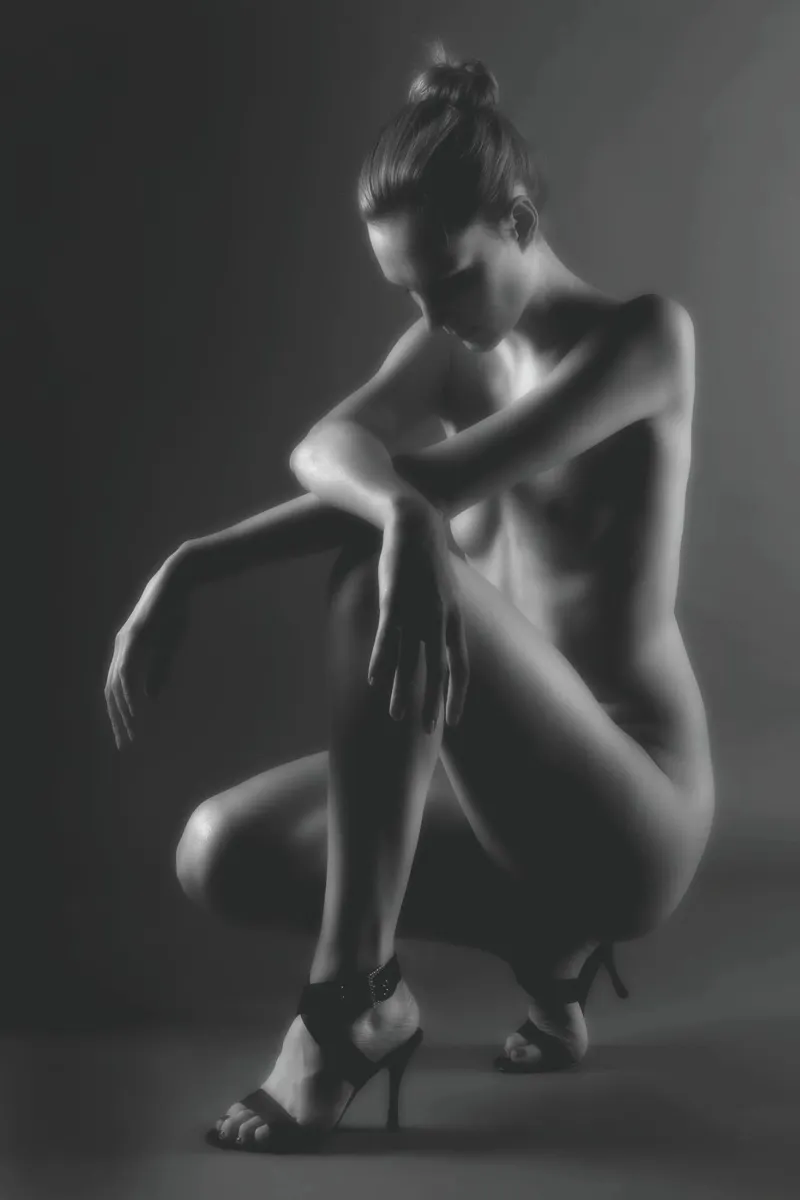 Crouching Nude poster by Dave Hare Photography