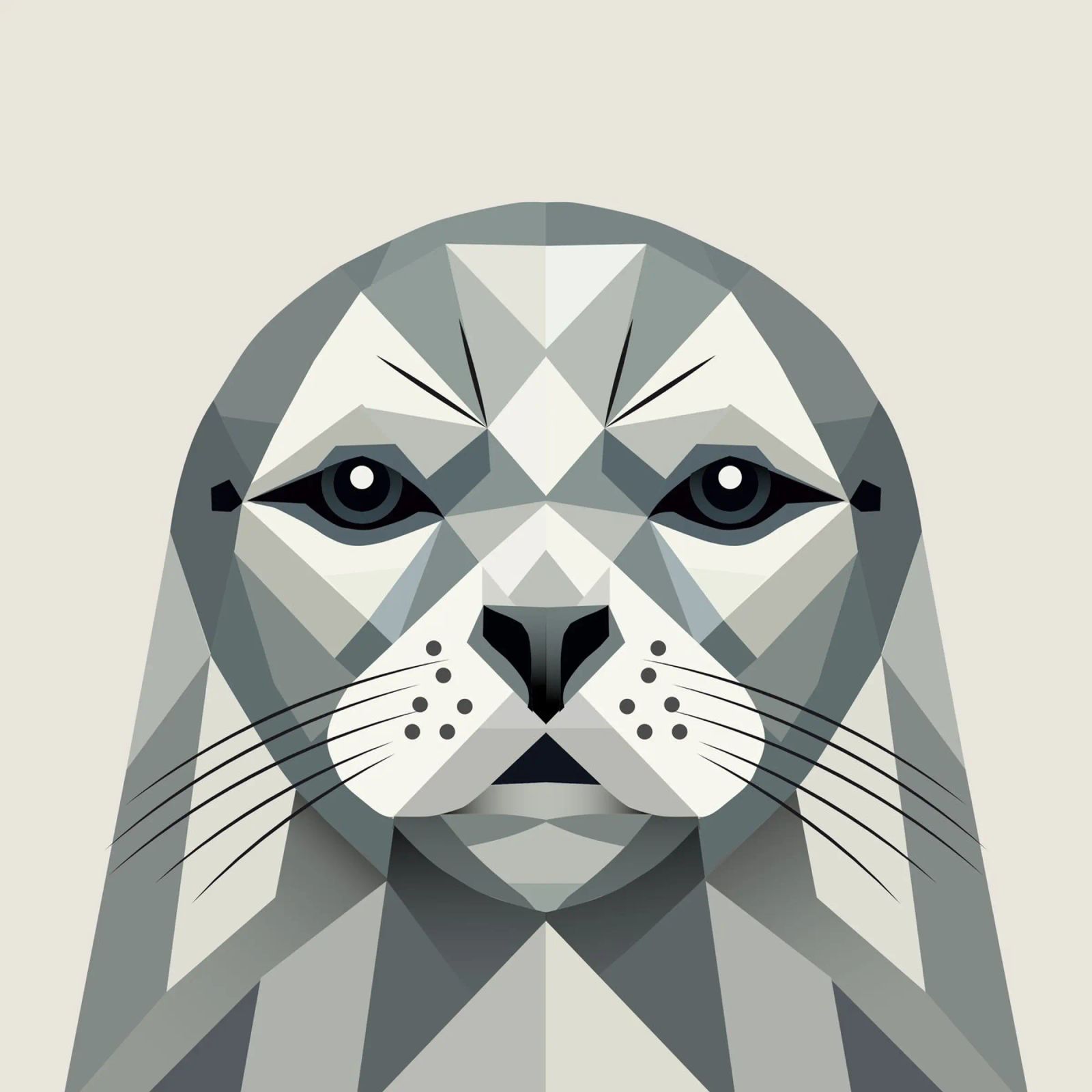 Abstracte zeehond - Geometrische schoonheid poster van namosh