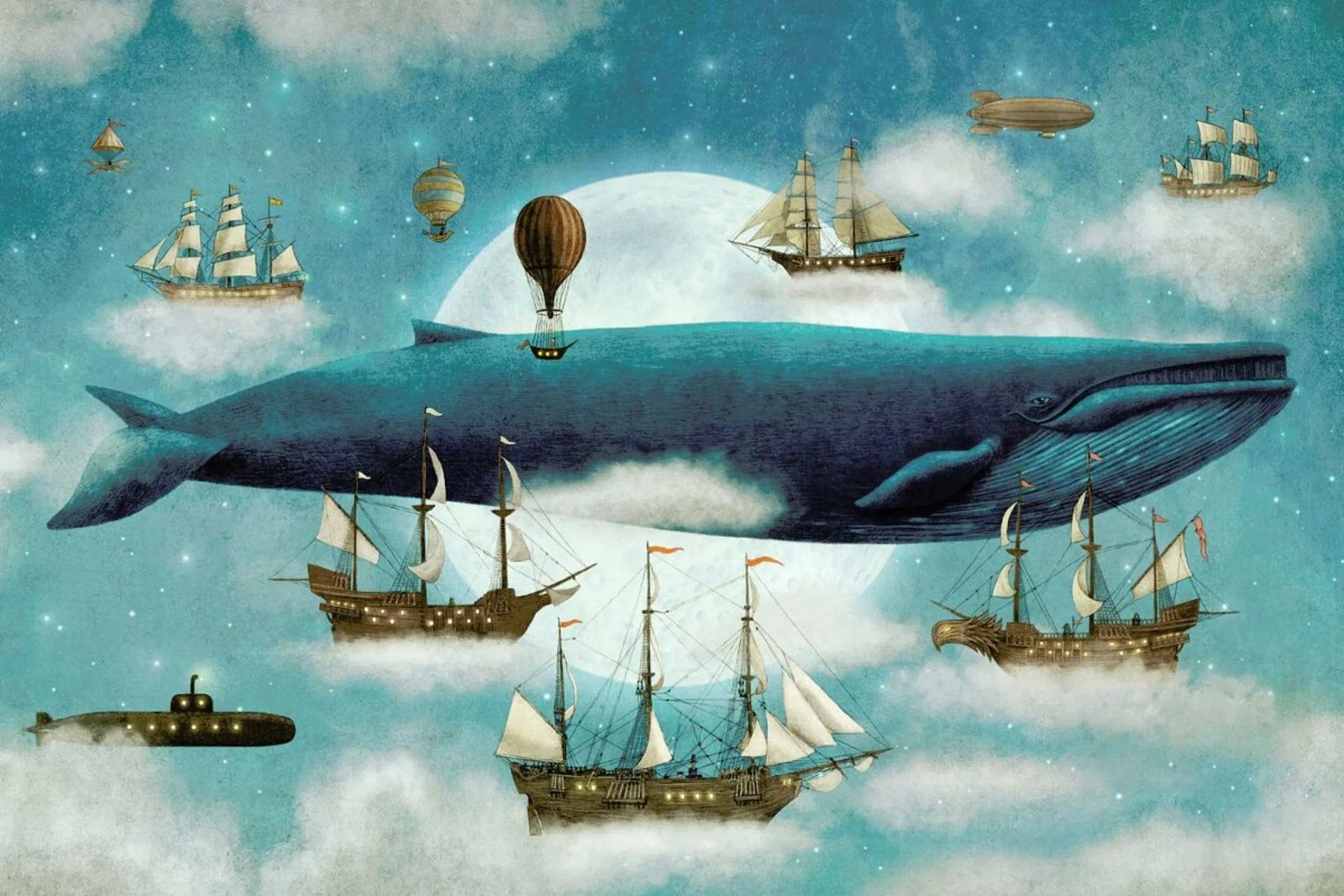 Ocean Meets Sky - picture book interior poster by Terry Fan