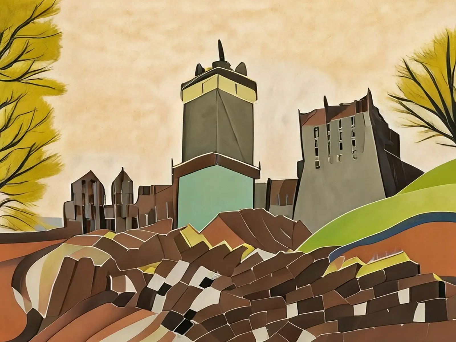 Escursione_di_città_di_Kassel_10 poster con telaio in alluminio da Abstract Art by LK