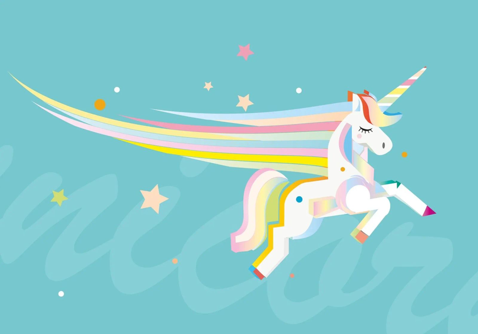 Magisches Einhorn – Farbenfrohe Illustration Poster von namosh