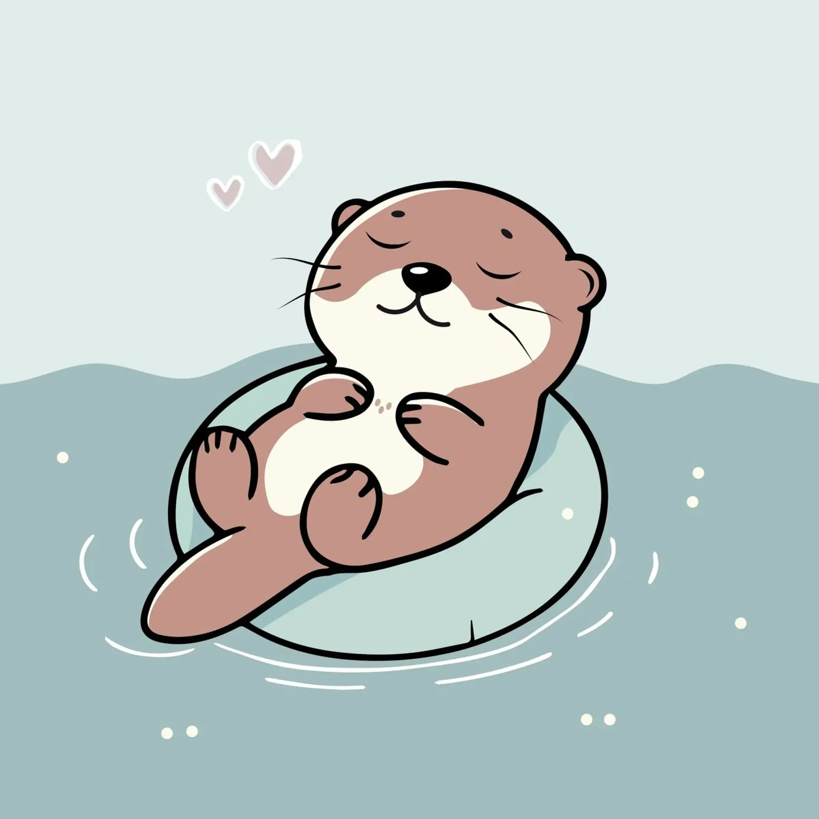 Relaxed otter - Cute illustration for serenity backlit film by namosh
