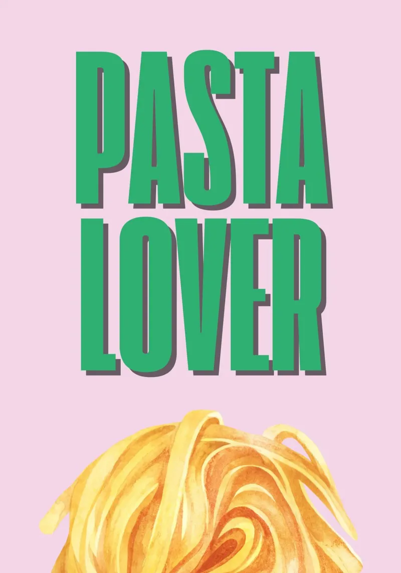 Pasta Lover tela con Cornice a cassetta da IamHomeStudio