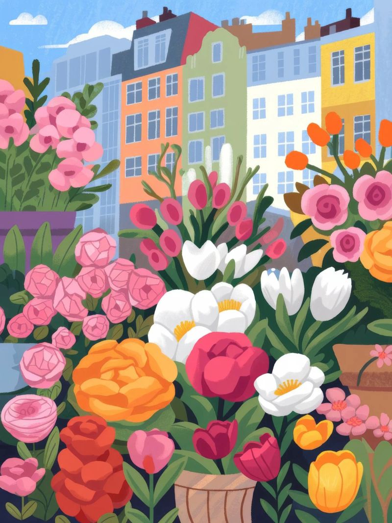 Stadsbloesem mijmering poster van Prism Palette