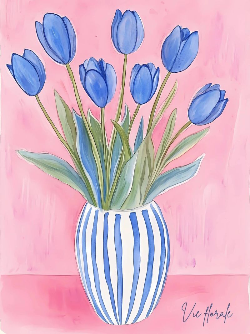Tulipani in vaso poster da Olga Wildrose