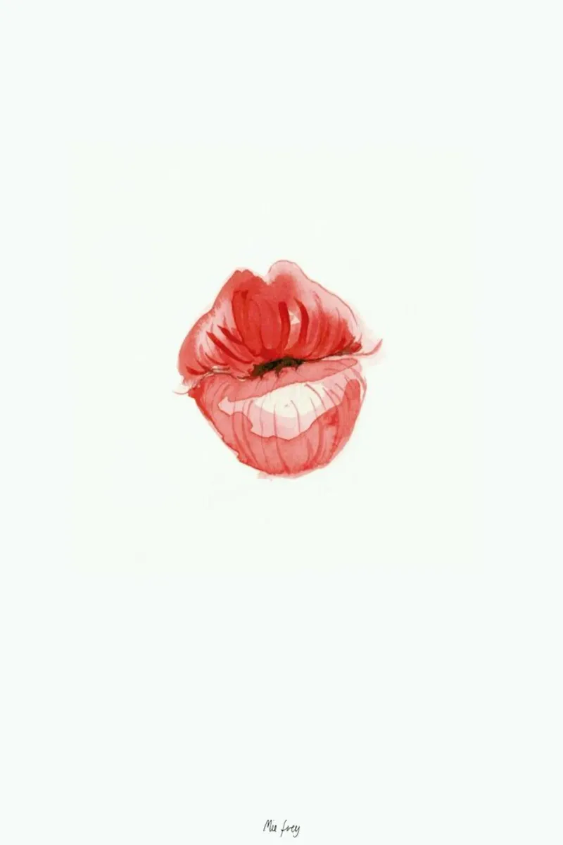 Kiss 3 canvas by Mie Frey Damgaard