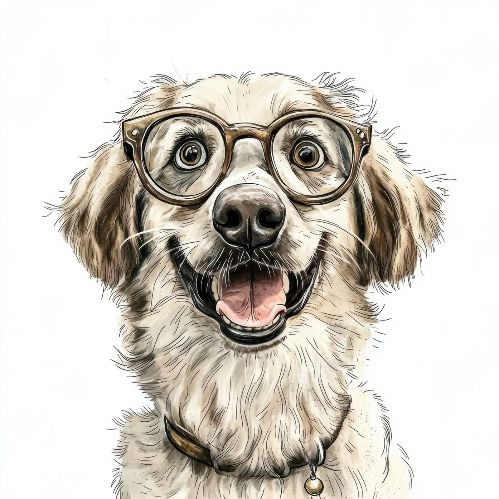 Divertente Pastore dell'Anatolia con gli occhiali poster con telaio in plastica da Funny Animals