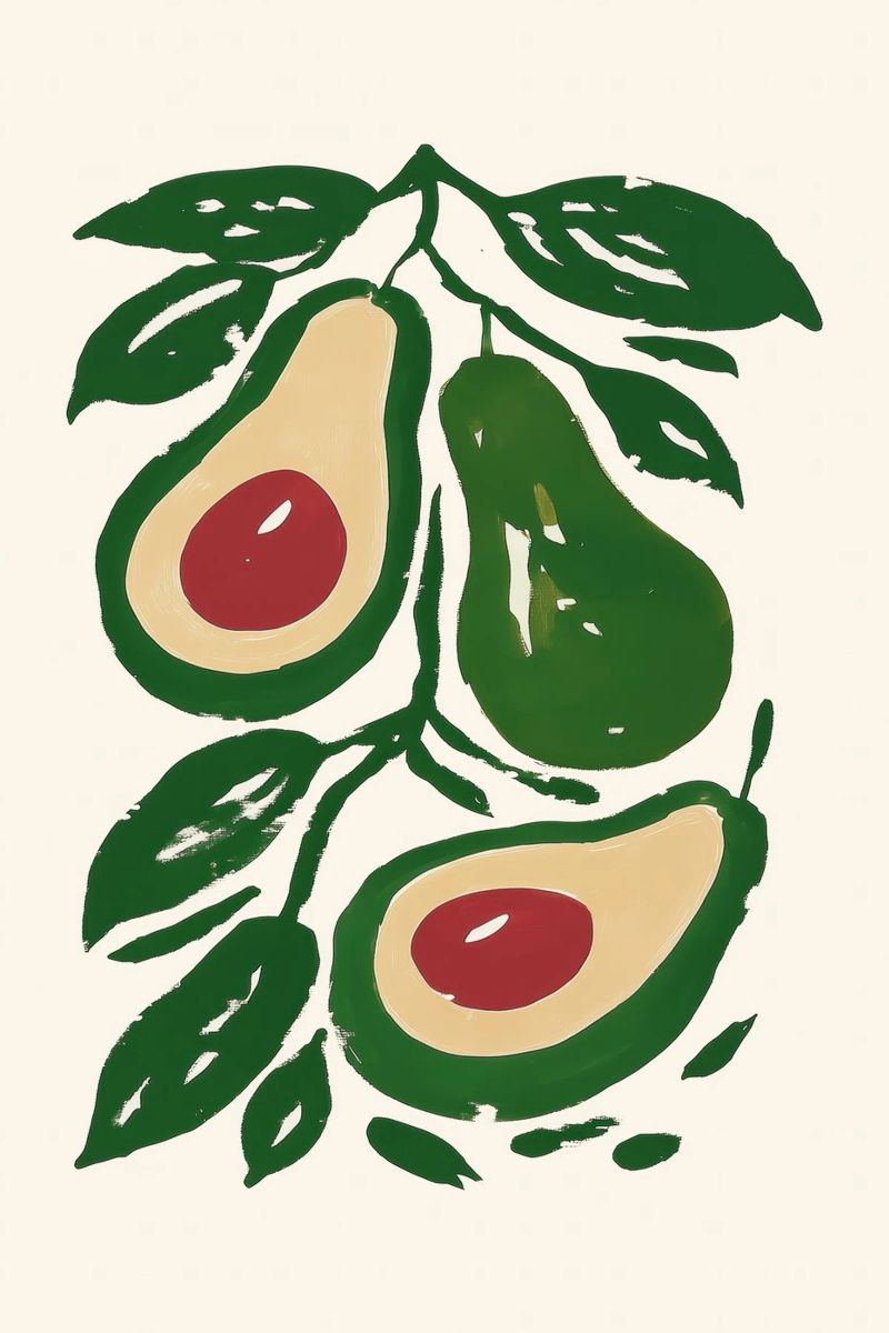 Avocado Illustration Art poster by Melloi Art Print