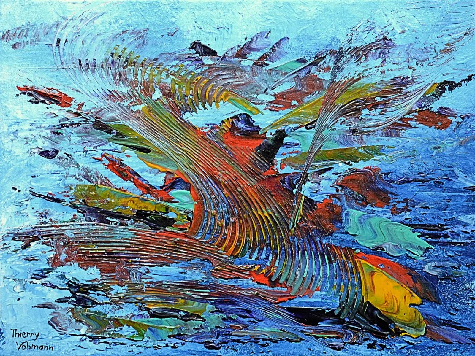 ABSTRACT SUNSET pellicola backlit da Thierry Vobmann Abstract painting