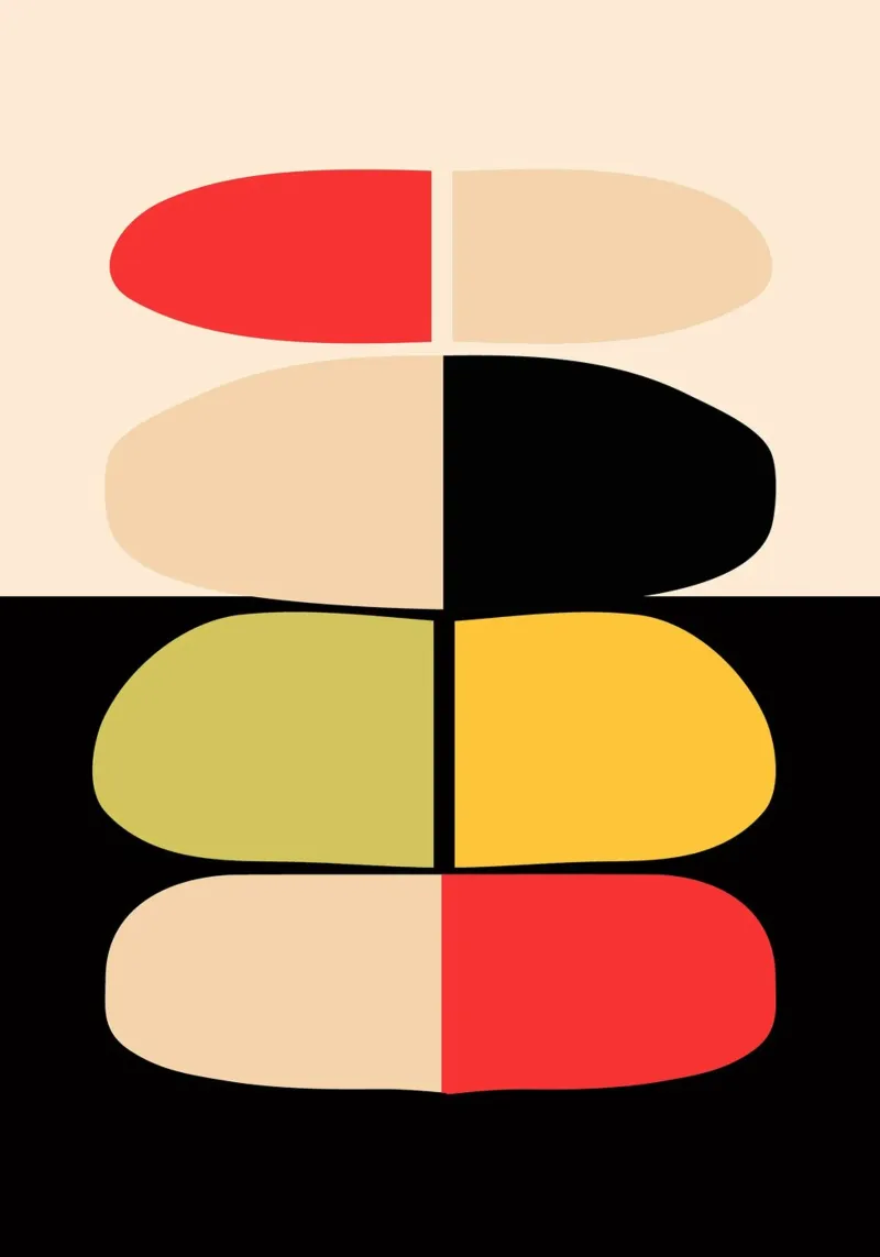 Astratto minimalista 76 poster con telaio in plastica da LeaDArt