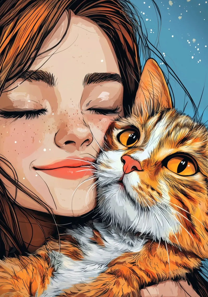 Ich liebe You Kitty Tierkunst Poster mit Kunststoffrahmen von Justyna Jaszke JBJart