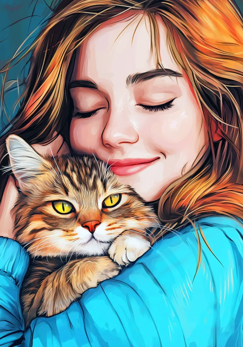 Ich liebe You Kitty Tierkunst Leinwand mit Schattenfugenrahmen von Justyna Jaszke JBJart