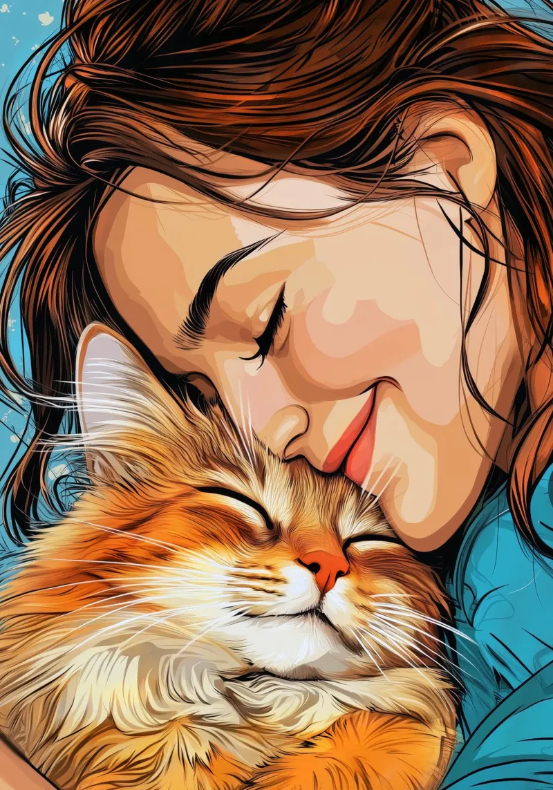 Ich liebe You Kitty Tierkunst Poster mit Kunststoffrahmen von Justyna Jaszke JBJart
