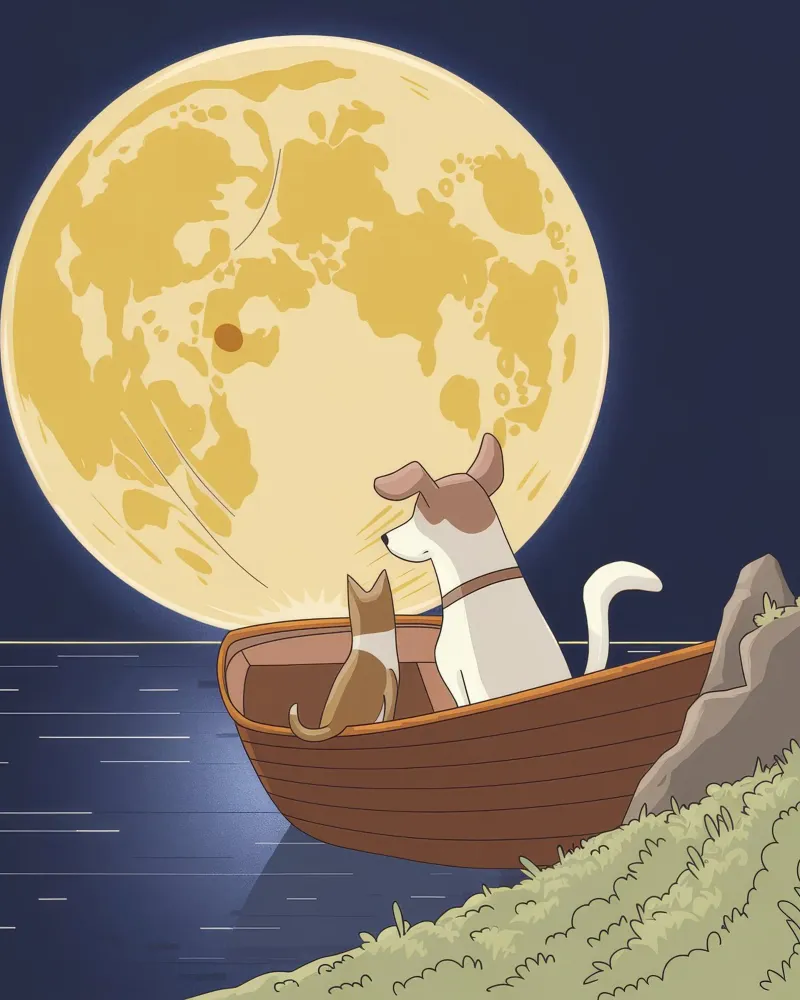 Serenata del viaggio al chiaro di luna poster con telaio in alluminio da Timeless Huse
