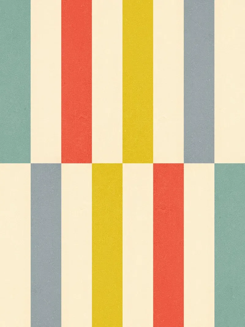 Retro geruit streeppatroon hahnemühle van Dominique Vari Abstract