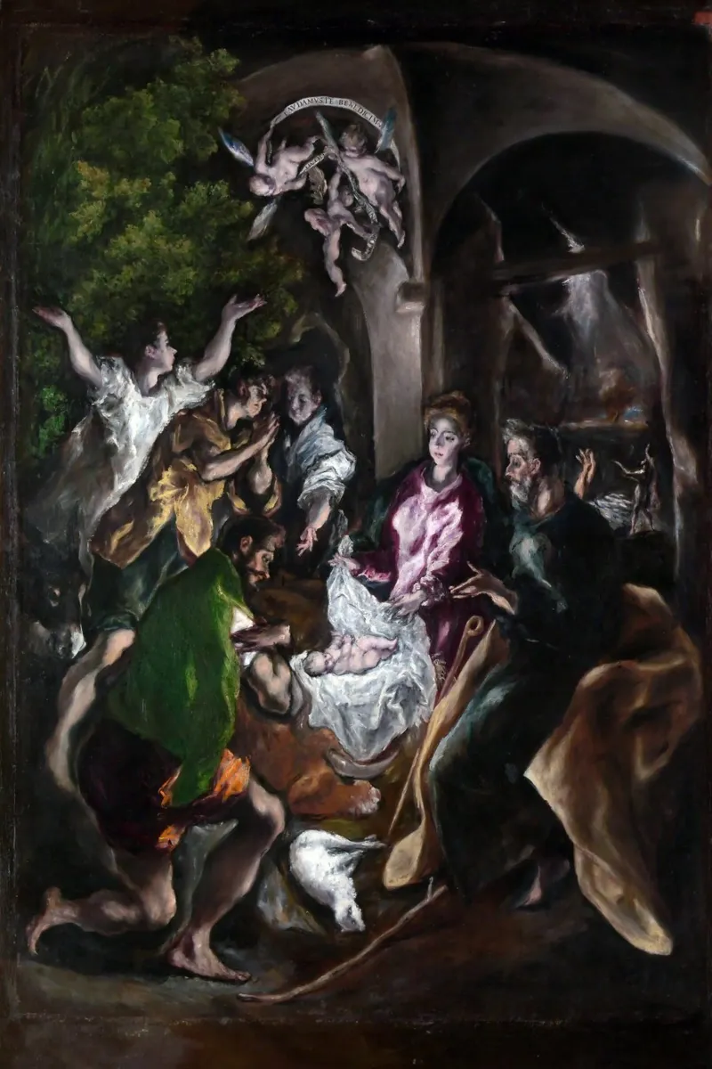 El Greco - The Adoration of the Shepherds canvas with Floater frame by Timeless Artworks