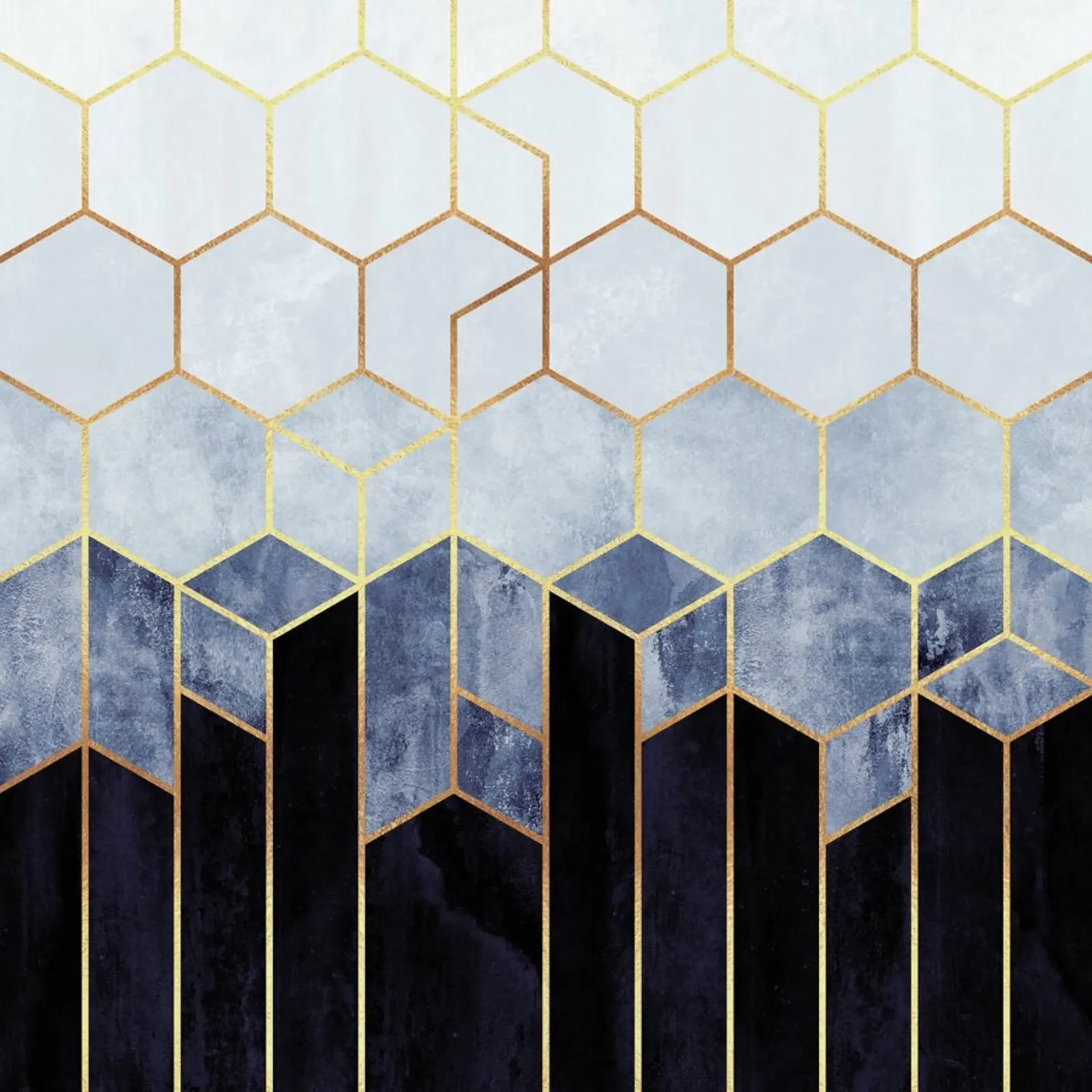 Soft Blue Hexagon pellicola backlit da Elisabeth Fredriksson