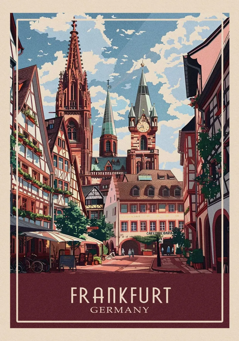 Frankfurt Germany poster con telaio in plastica da Travelstudio