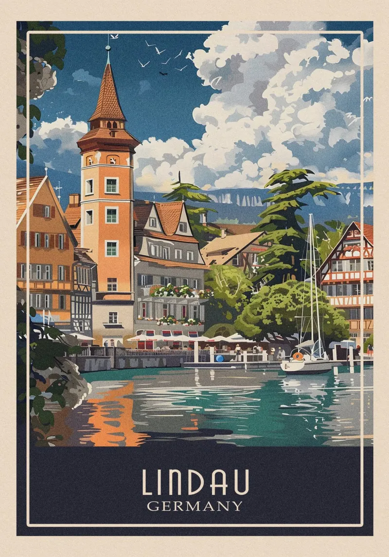 Lindau Germany poster con telaio in plastica da Travelstudio