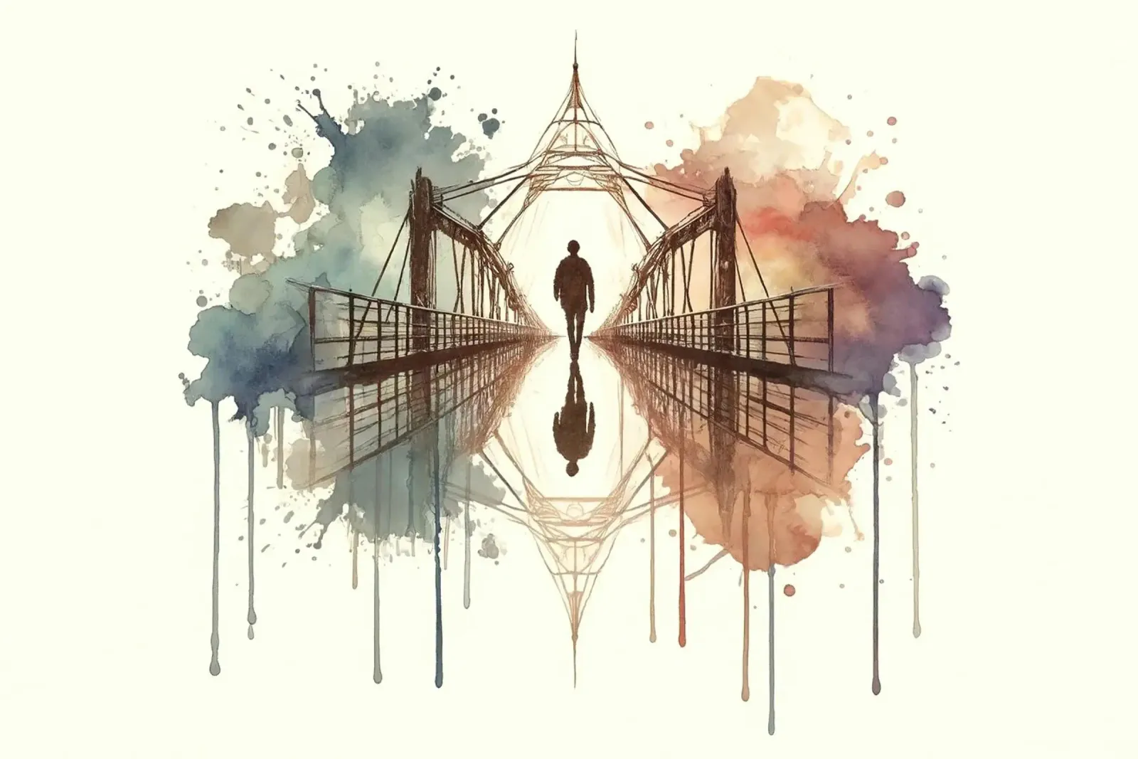 Abstract Reflection canvas with Floater frame by Chromatic Fusion Studio