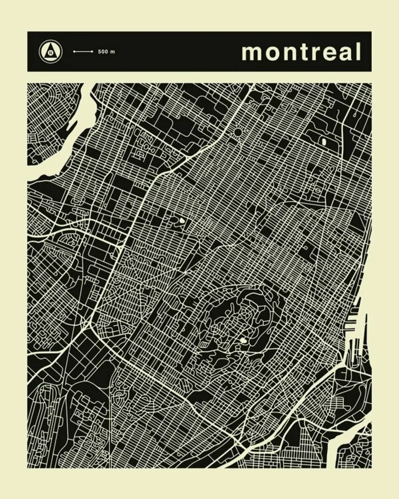 Mappa di Montreal poster da Jazzberry Blue