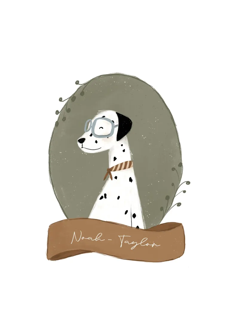 Dalmatian Wall Mural - Vintage Style Animal Art Personalised hahnemühle by youdiful