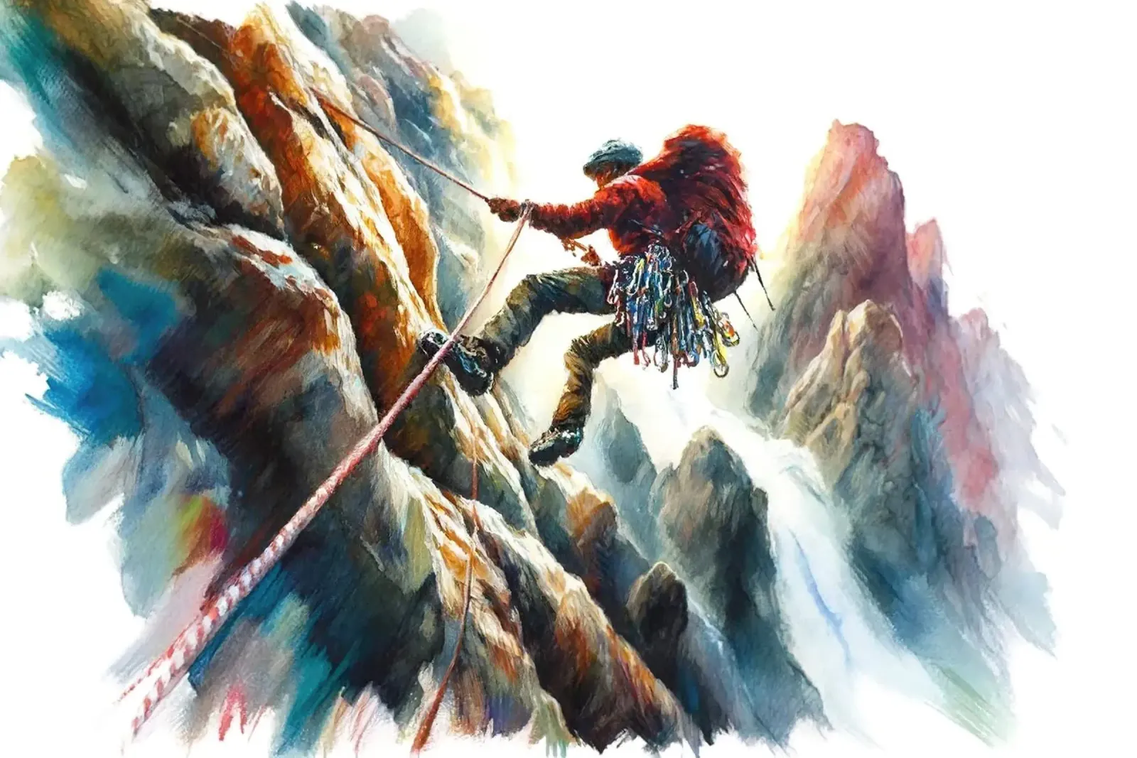 Bold Strokes Define Climber's Journey canvas by Chromatic Fusion Studio