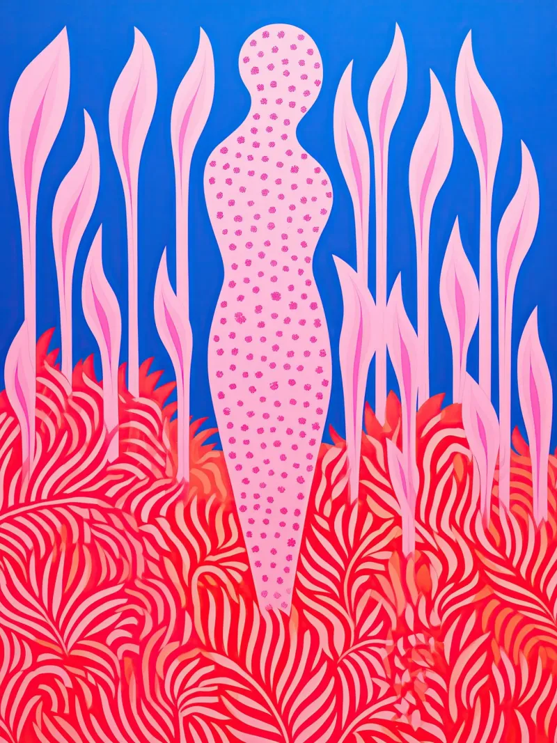 Second Spring | Abstract Pink Pop Art canvas with Floater frame by Autofocus