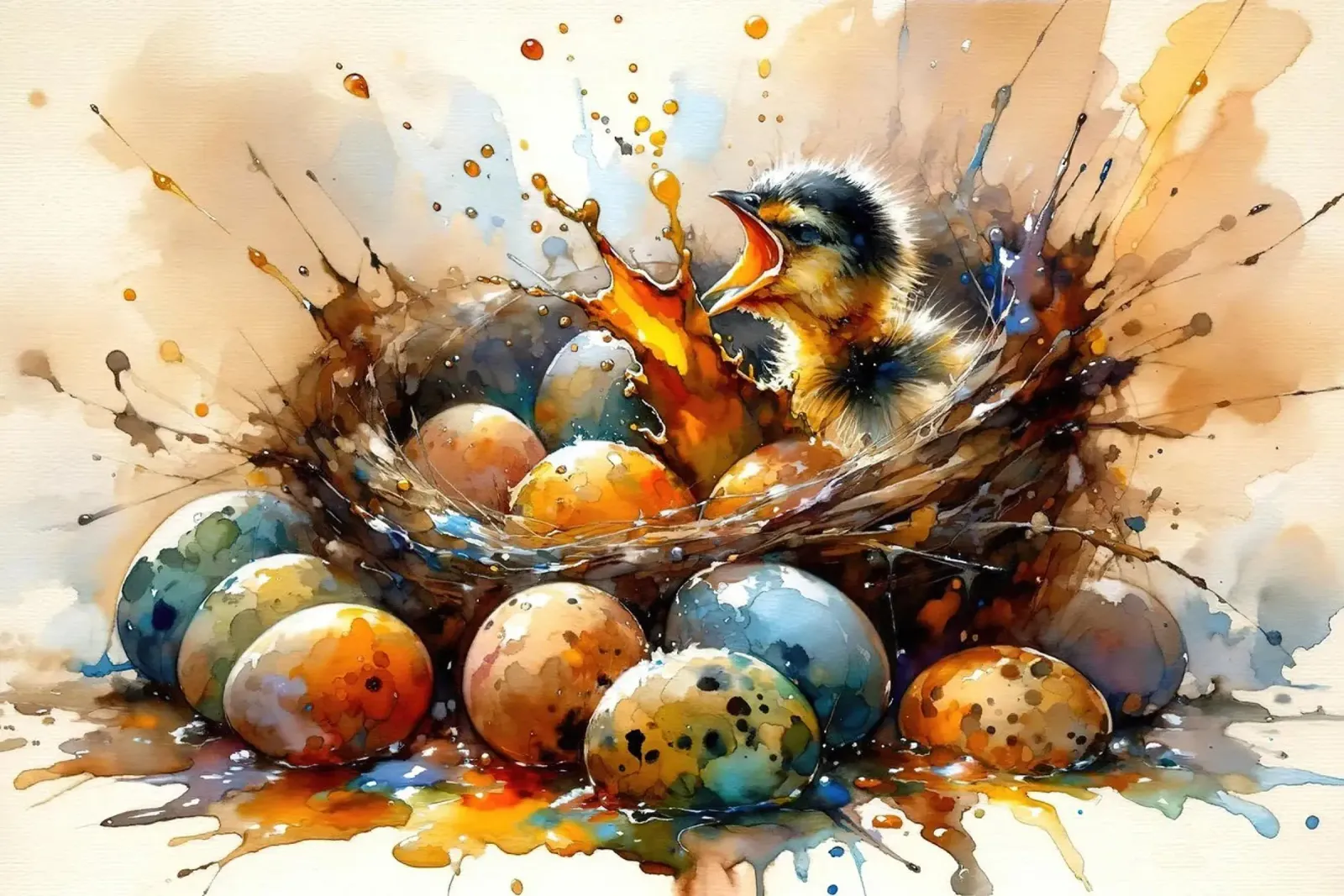 Chick's First Glimpse of the World Hahnemühle von Chromatic Fusion Studio