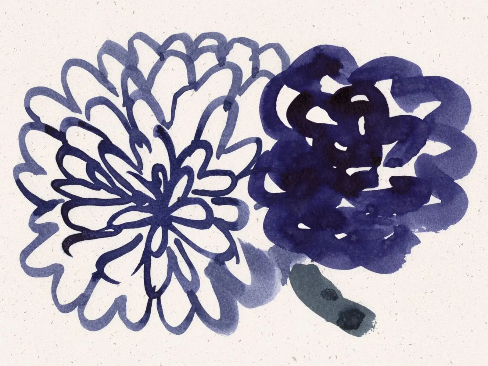 Blue Blooms 13 poster met kunststof frame van Leaflover