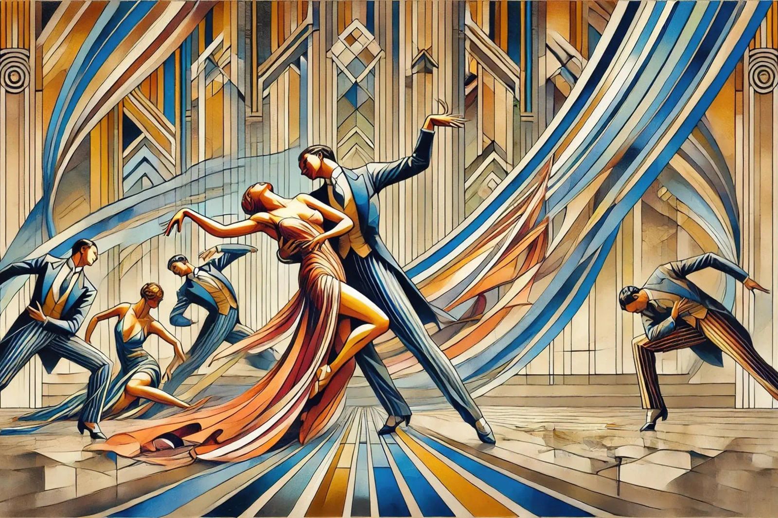 Art Deco Dance Scene poster by Chromatic Fusion Studio