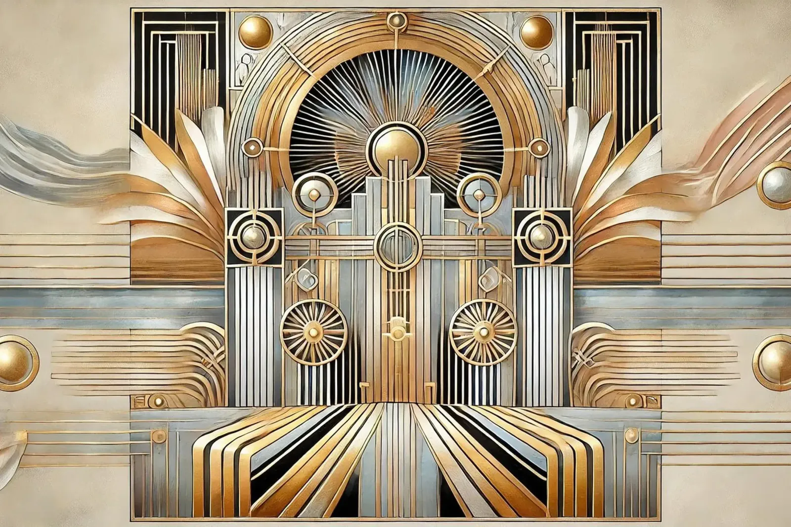 Eleganza Art Déco in oro alluminio dibond da Chromatic Fusion Studio