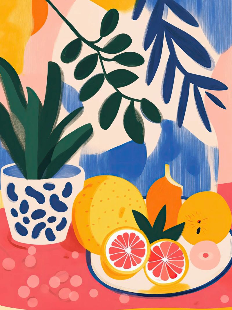 Natura morta con frutta - Stile Matisse poster da Autofocus