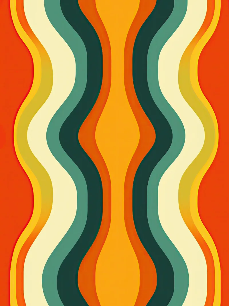 Organic Midcentury Retro Vintage Pattern pellicola backlit da Autofocus